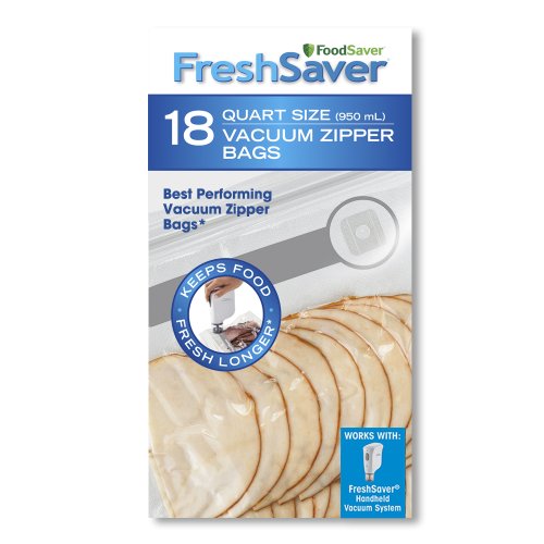 FoodSaver 1Quart BPAFree Multilayer Construction Vacuum Zipper Bags