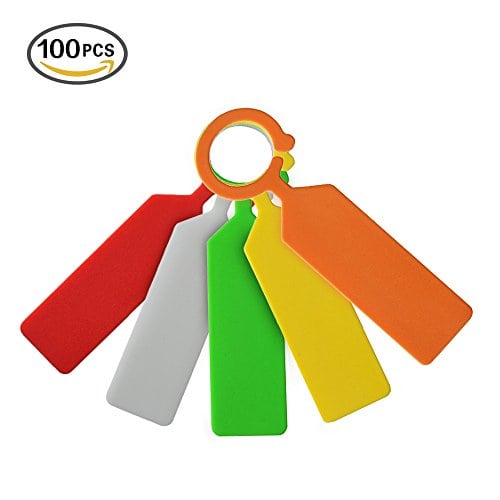 KINGLAKE 120 Pcs Colorful Thick Tree Tags Labels Plastic Plant Labels